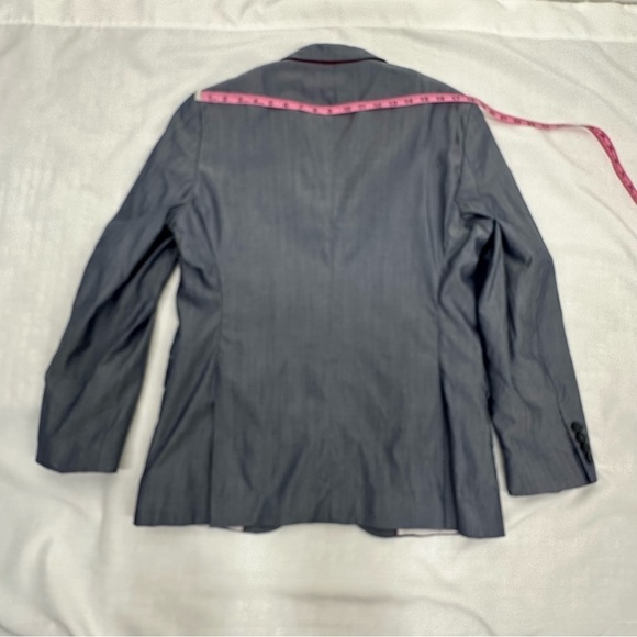 Brooks Brothers Men’s size 44R Red Fleece Line Gray Wool Blend Suit Jacket - Picture 11 of 14